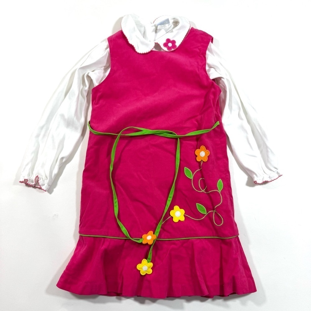 Florence Eiseman Corduroy Flower Jumper Dress